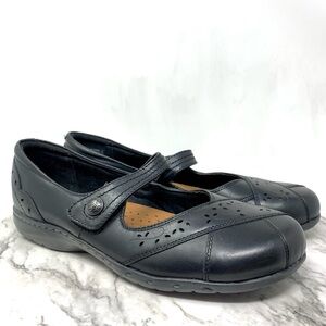 Cobb Hill By Rockport Pertra Black Leather Mary Jane Leather Flats 10 Lagenlook